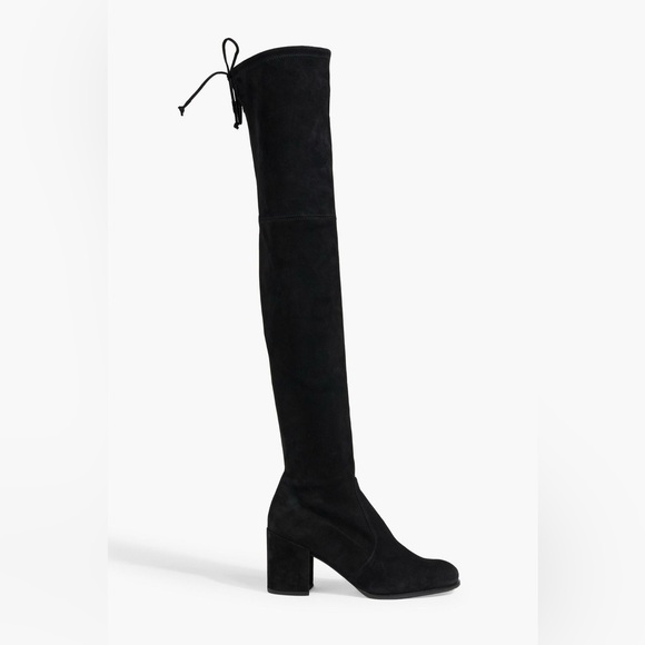 NWT Stuart Weitzman Tieland Stretch Black Suede Over-the-Knee Boot, Size: 10 - Picture 1 of 14